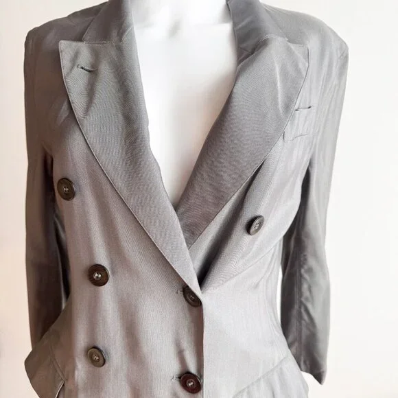 Jean Paul Gaultier Grey Double Breasted Longline Blazer S/M - Picture 6 of 8